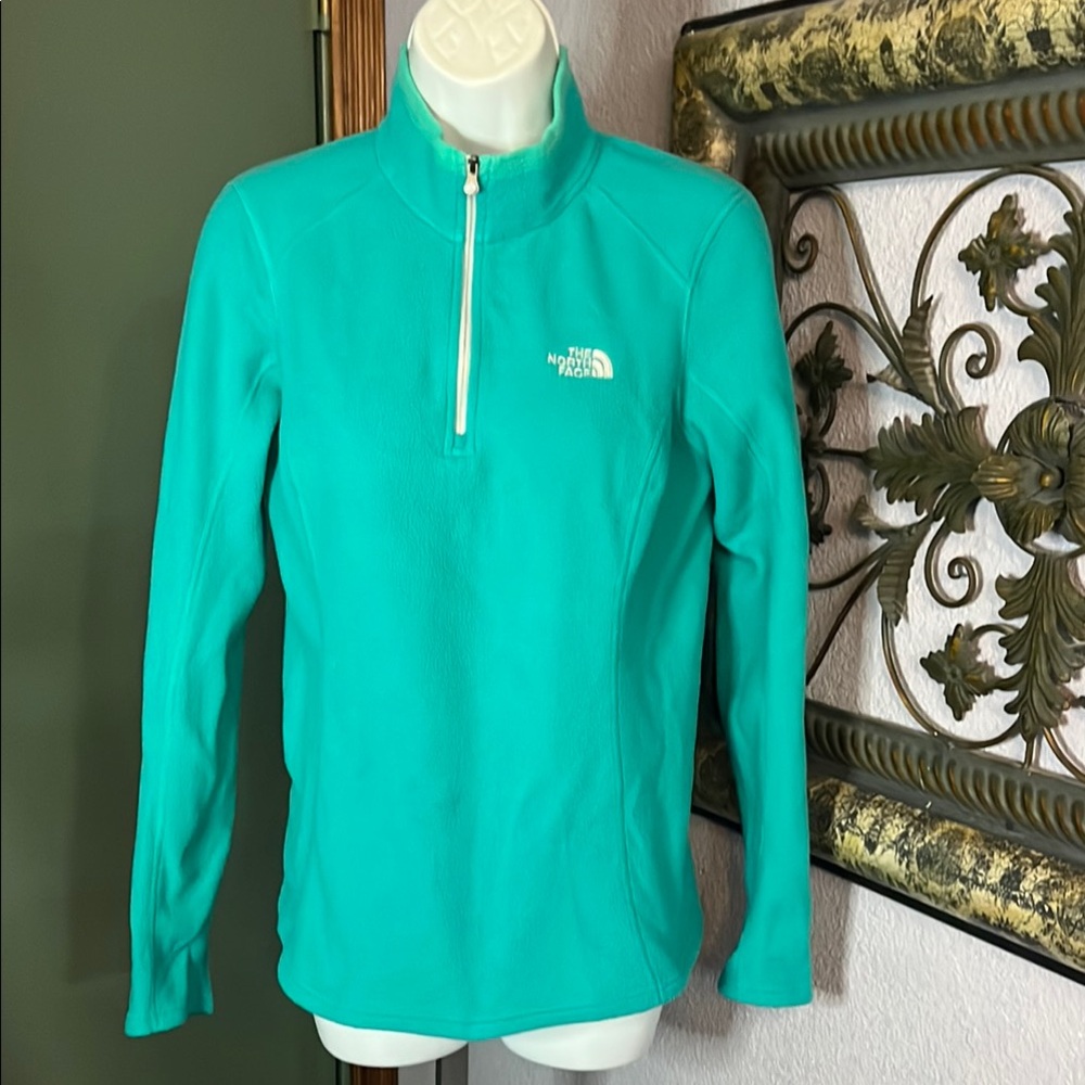 The North Face Teal Quarter-Zip Pullover Sz S Womens๐ - Picture 1 of 13